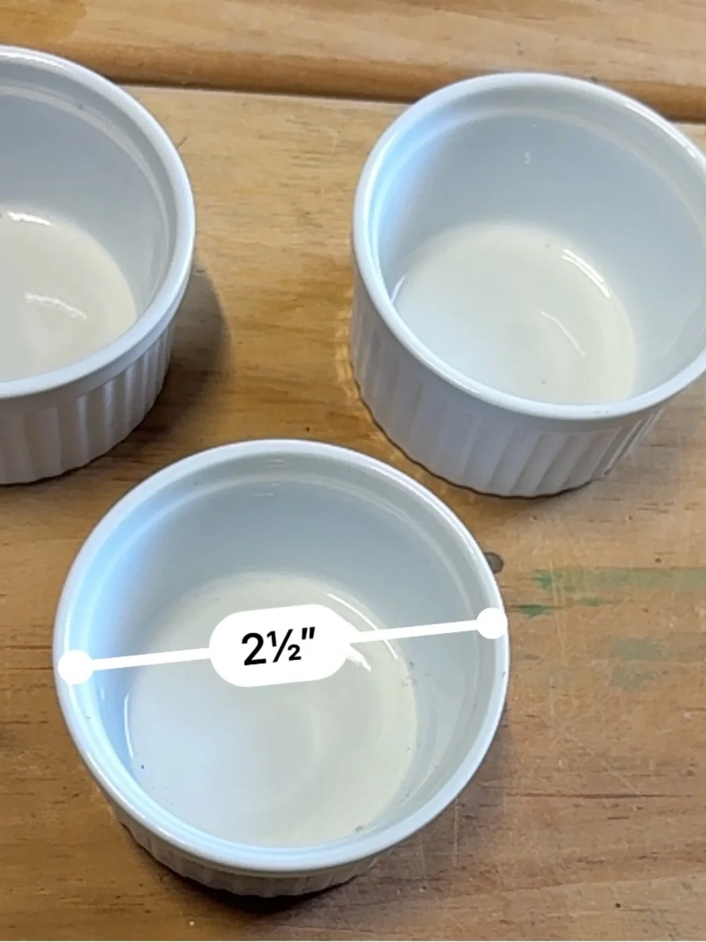 Vintage Pier 1 White Ceramic Ramekin Set of 6